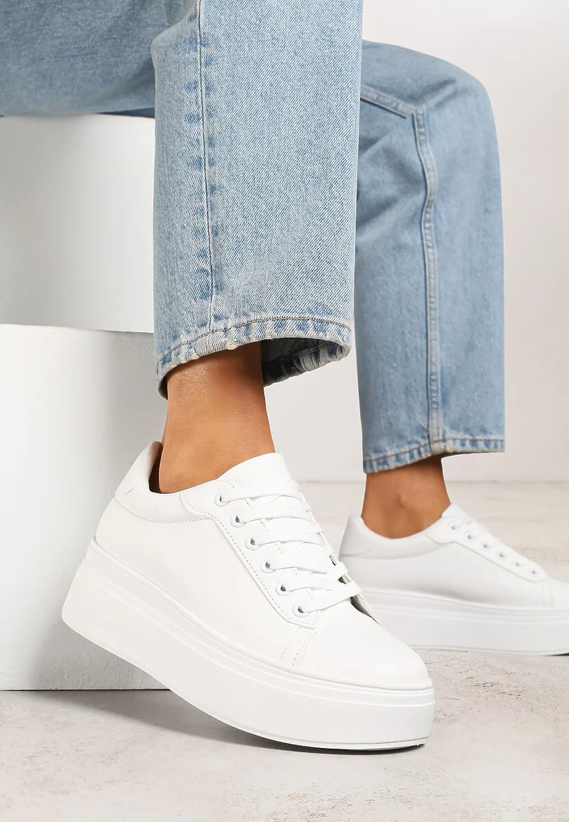 Buty damskie sportowe platforma sznurowane