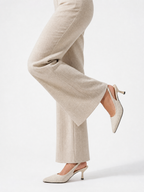 Damskie Czółenka Slingback z Plecionej Tkaniny ze Szpiczastym Noskiem