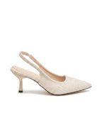 Damskie czółenka slingback ze szpiczastym noskiem, widok z boku