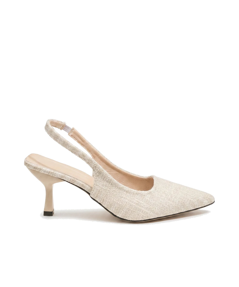 Damskie czółenka slingback ze szpiczastym noskiem, widok z boku