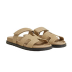 Damskie Klapki z Plecionym Paskiem i Fakturą Imitującą Zamsz