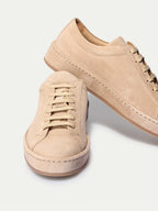 Women's Sneakers with Suede-Like Texture and Laces in Shoe Color