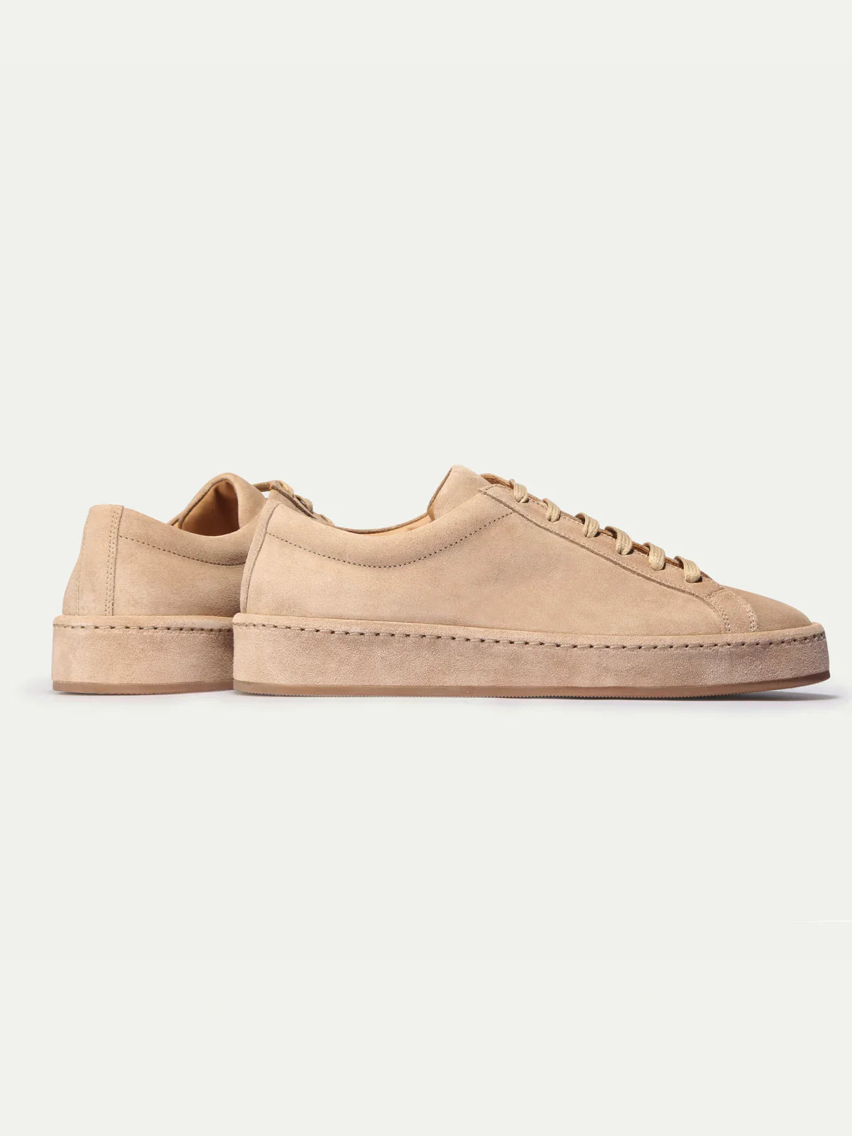 Women's Sneakers with Suede-Like Texture and Laces in Shoe Color