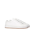 Women's Sneakers with Smooth Upper and Contrasting Brown Sole Edge