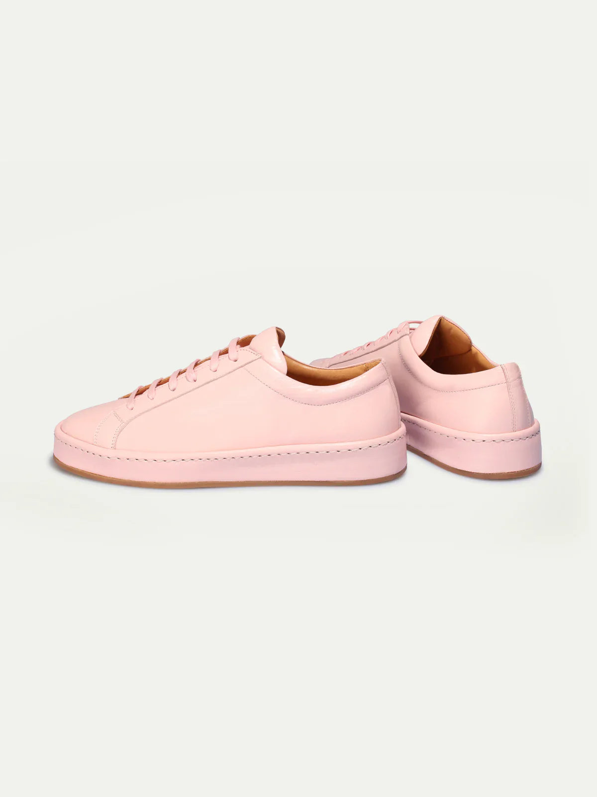 Women's Sneakers with Smooth Upper and Laced Closure on Flat Sole