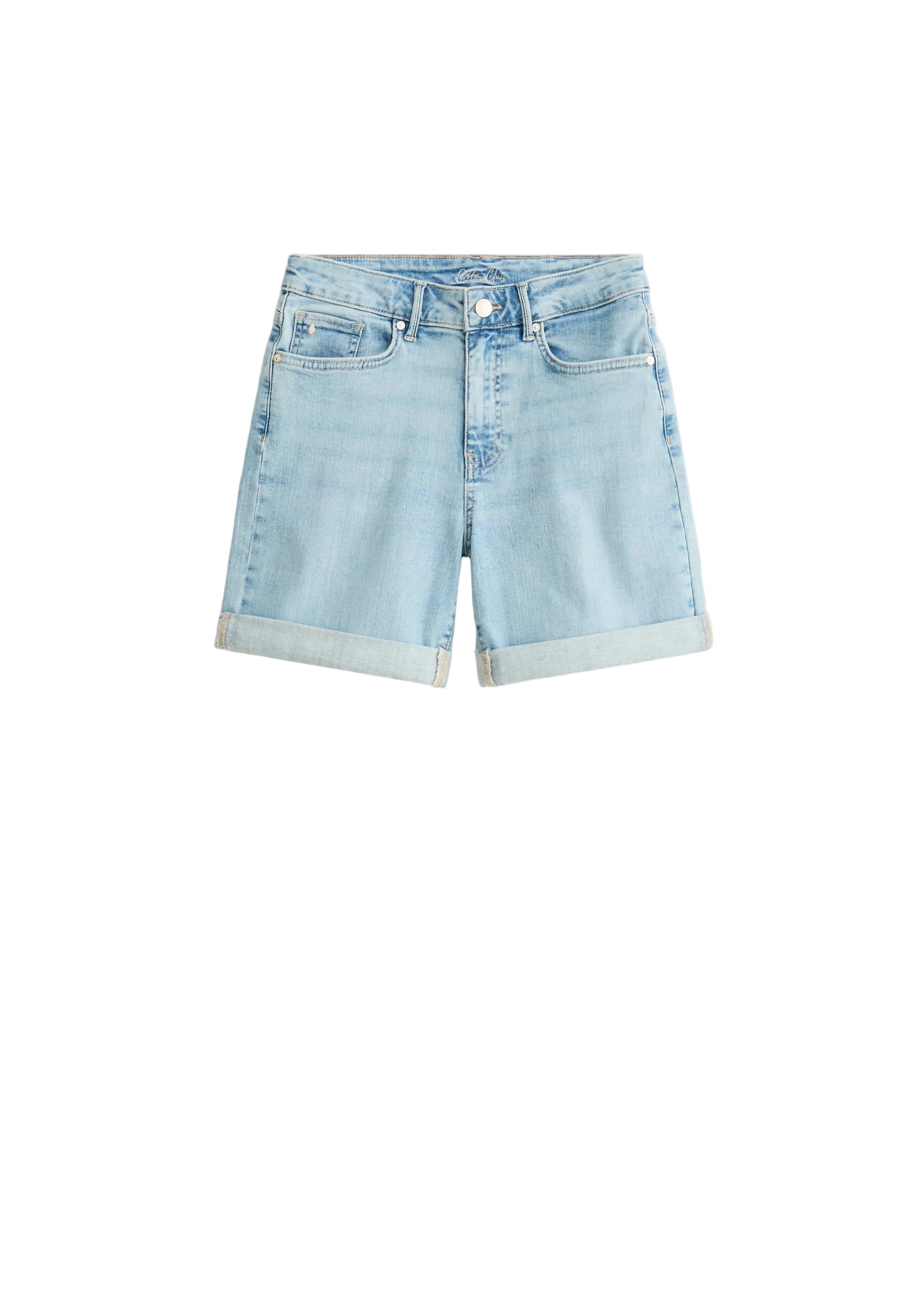 Women's Denim Shorts with Frayed Cuff and Loose Fit