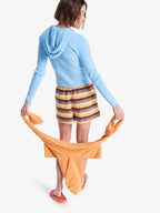 Women's Shorts in Horizontal Stripes with Elastic Waist and Loose Fit