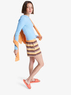 Women's Shorts in Horizontal Stripes with Elastic Waist and Loose Fit