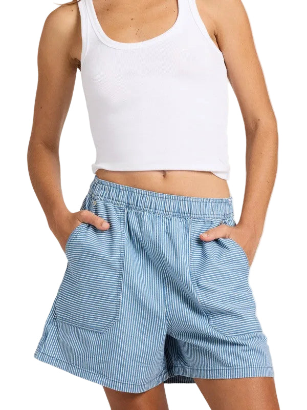 Women's Shorts with Elastic Waist and Side Pockets