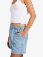 Women's Shorts with Elastic Waist and Side Pockets