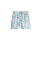 Women's Shorts with Floral Print and Elastic Waist