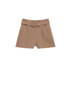 Women's Shorts with Waist Belt and Straight Cut