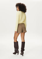 Women's Shorts with Waist Belt and Straight Cut