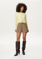Women's Shorts with Waist Belt and Straight Cut