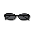 Women's sunglasses with a rounded frame and thick rims