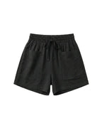 Women's shorts with an elastic waistband and drawstring