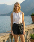 Women's shorts with an elastic waistband and drawstring