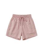 Women's shorts with an elastic waistband and drawstring