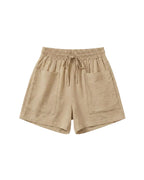 Women's shorts with an elastic waistband and drawstring