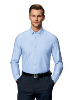 Men's shirt with a classic collar and long sleeves with buttons