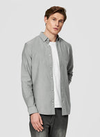 Men's shirt with a classic collar and long sleeves with buttons