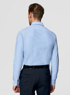 Men's shirt with a classic collar and long sleeves with buttons