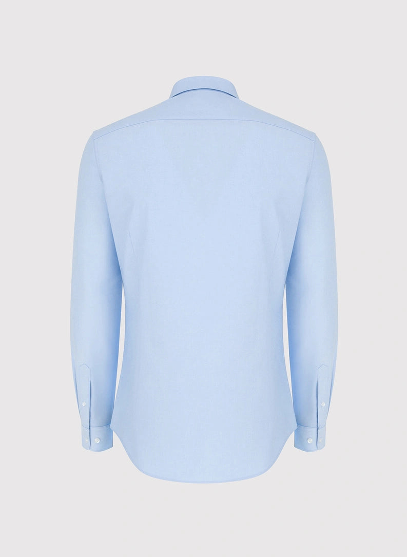 Men's shirt with a classic collar and long sleeves with buttons