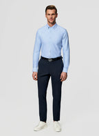 Men's shirt with a classic collar and long sleeves with buttons