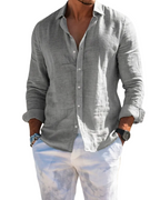 Men's shirt with a classic collar and a loose fit with long sleeves