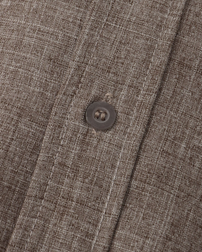 Men's shirt with short sleeves and a stand collar with a chest pocket