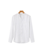 Men's shirt made of textured fabric with a chest pocket and long sleeves