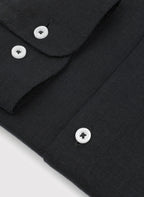 Men's shirt with a stand collar and long sleeves with buttons