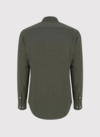 Men's shirt with a stand collar and long sleeves with buttons