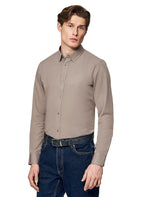 Men's shirt with a stand collar and a row of buttons down the front