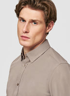 Men's shirt with a stand collar and a row of buttons down the front