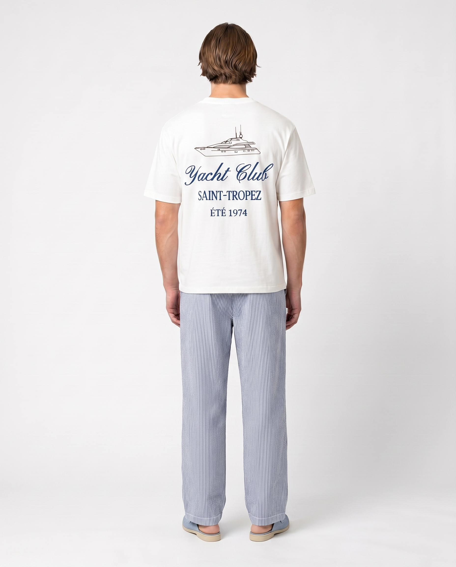 Men's Short Sleeve T-Shirt with Graphic Print on Front and Back