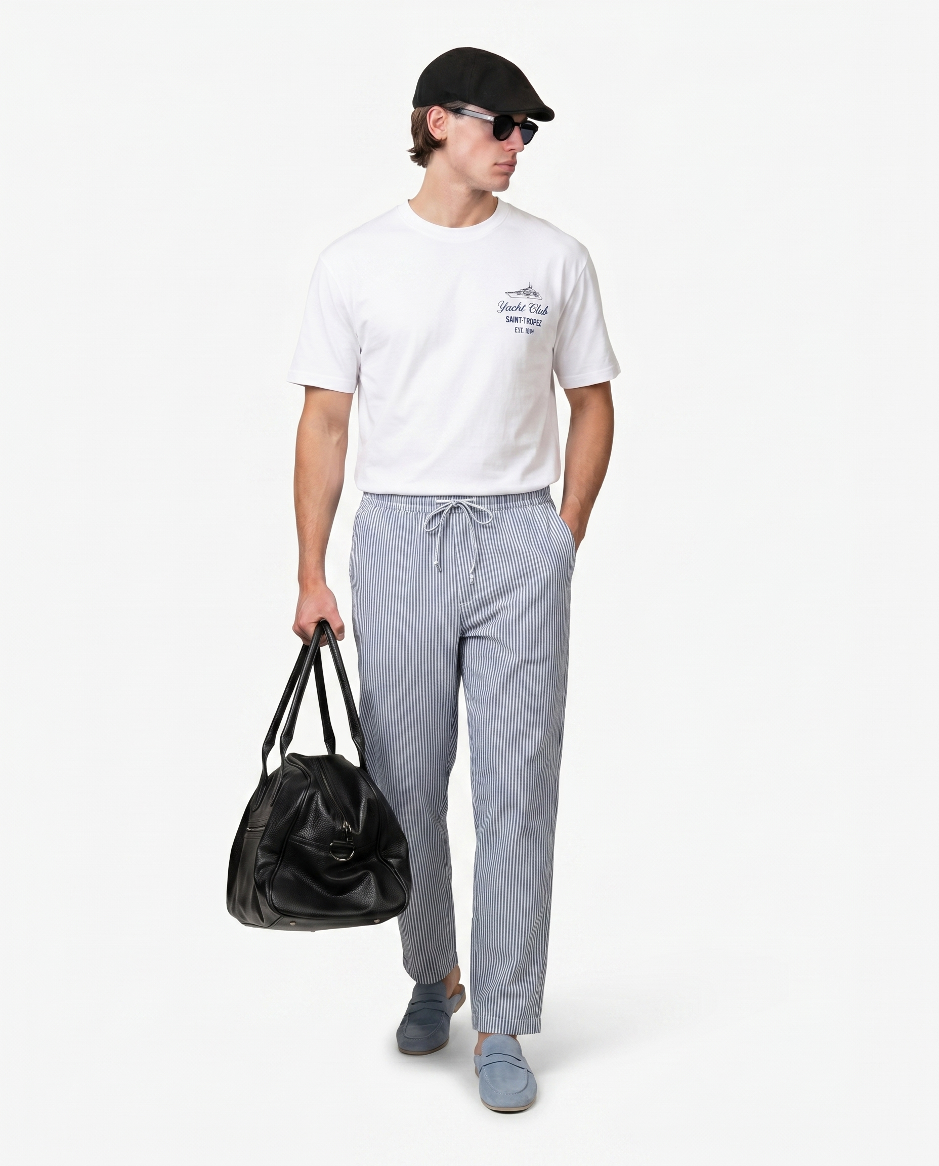 Men's Short Sleeve T-Shirt with Graphic Print on Front and Back