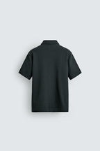 Men's waffle-textured polo shirt