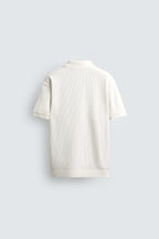 Men's polo shirt in vertical pattern