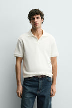 Men's polo shirt in vertical pattern