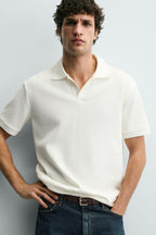 Men's polo shirt in vertical pattern