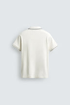 Men's polo shirt made of ribbed knit with a regular fit