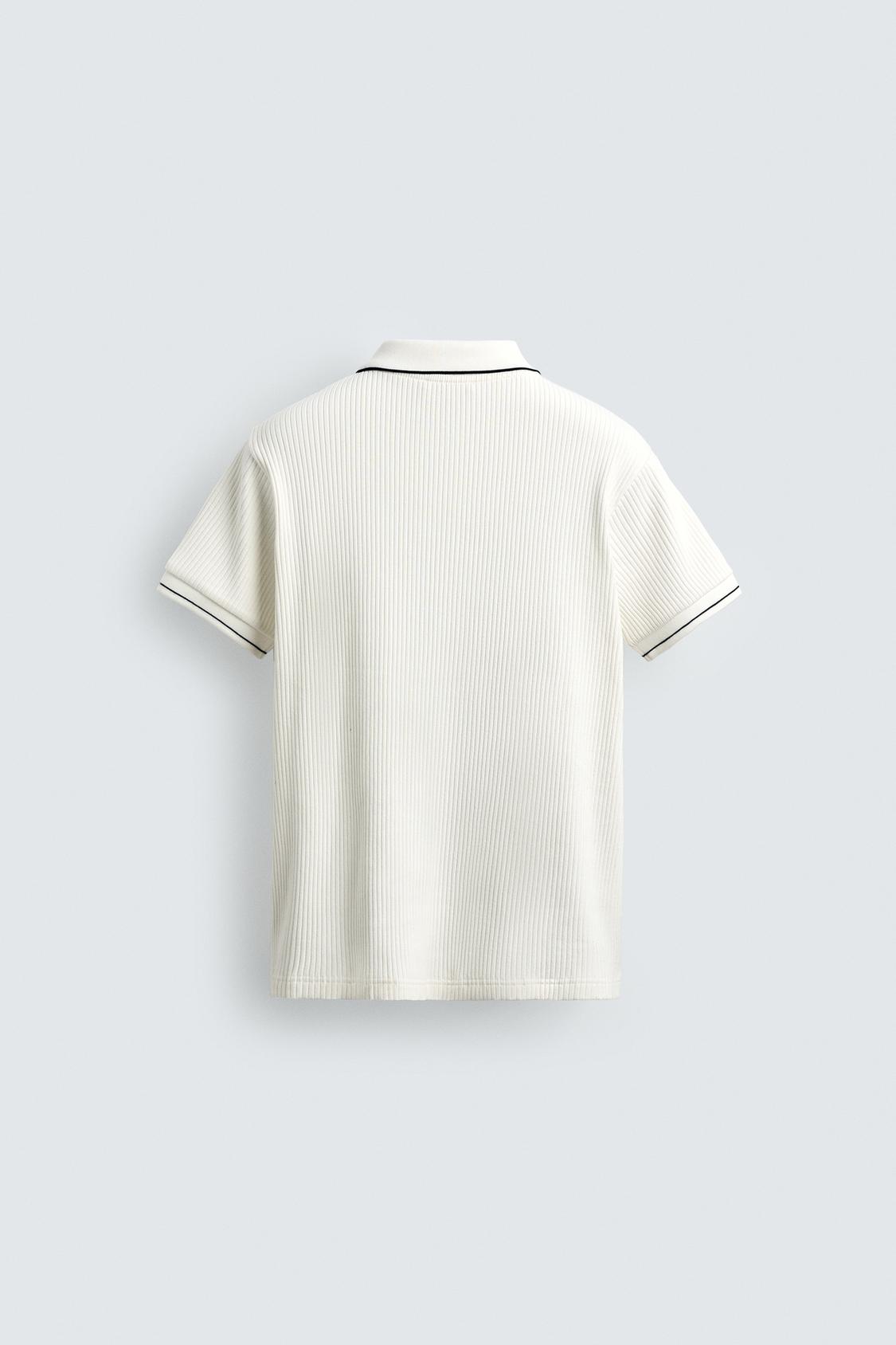 Men's polo shirt made of ribbed knit with a regular fit
