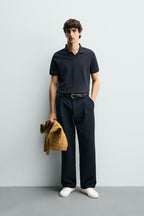Men's polo shirt made of structured pique