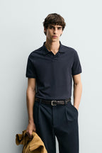 Men's polo shirt made of structured pique
