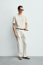 Men's short-sleeve shirt with a loose fit