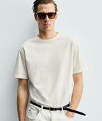 Men's short-sleeve shirt with a loose fit