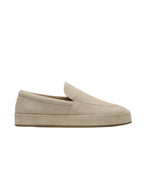 Men's Slip-On Loafers with Suede-Like Texture and Decorative Stitching on the Toe