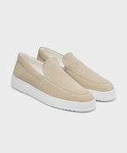 Men's Slip-On Loafers with Suede-Like Texture on Thick Sole