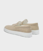 Men's Slip-On Loafers with Suede-Like Texture on Thick Sole